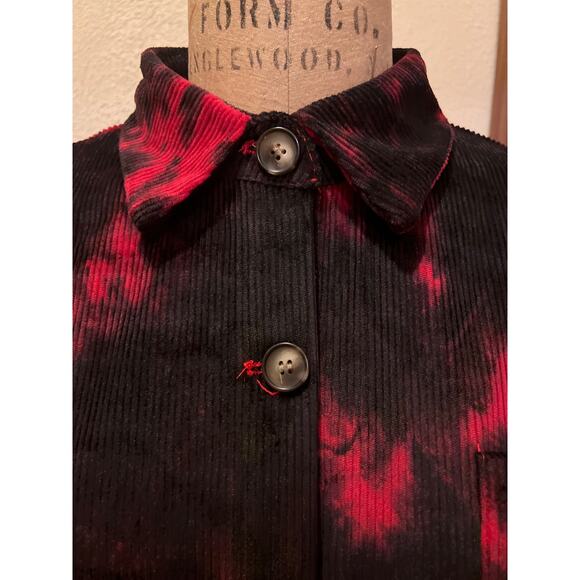 Woman’s Corduroy Tie Dye Button Down Shacket Jacket NWOT Size M - Picture 2 of 11